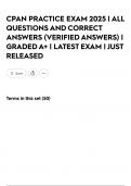 CPAN PRACTICE EXAM 2025 &vert; ALL QUESTIONS AND CORRECT ANSWERS &lpar;VERIFIED ANSWERS&rpar; &vert; GRADED A&plus; &vert; LATEST EXAM &vert; JUST RELEASED