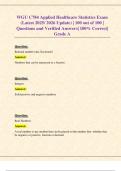 WGU C784 Applied Healthcare Statistics Exam &lpar;Latest 2025&sol; 2026 Update&rpar; &vert; 100 out of 100 &vert; Questions and Verified Answers&vert; 100&percnt; Correct&vert; Grade A