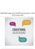 MNO2604 Assignment 3 PORTFOLIO &lpar;COMPLETE ANSWERS&rpar; Semester 1 2025 - DUE 29 May 2025