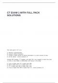 CT EXAM 1 WITH FULL PACK SOLUTIONS