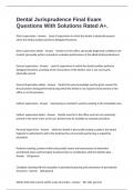 Dental Jurisprudence Final Exam Questions With Solutions Rated A&plus;&period;