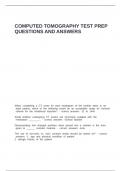 COMPUTED TOMOGRAPHY TEST PREP QUESTIONS AND ANSWERS