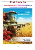 Test Bank for Farm Management 10th Edition by Ronald Kay&comma; William Edwards and Patricia A&period; Duffy