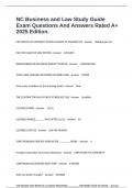 NC Business and Law Study Guide Exam Questions And Answers Rated A&plus; 2025 Edition&period;