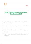 PSYC 354-Statistics Verified Answers And Questions 2025