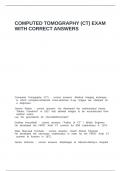 Computed Tomography &lpar;CT&rpar; exam with correct answers