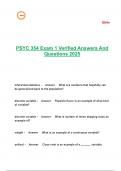 PSYC 354 Exam 1 Verified Answers And Questions 2025