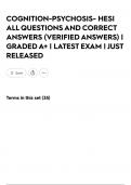 COGNITION-PSYCHOSIS- HESI ALL QUESTIONS AND CORRECT ANSWERS &lpar;VERIFIED ANSWERS&rpar; &vert; GRADED A&plus; &vert; LATEST EXAM &vert; JUST RELEASED