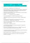 COMMUNITY PARAMEDIC PREP QUESTIONS WITH VERIFIED ANSWERS
