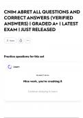 CNIM ABRET ALL QUESTIONS AND CORRECT ANSWERS &lpar;VERIFIED ANSWERS&rpar; &vert; GRADED A&plus; &vert; LATEST EXAM &vert; JUST RELEASED