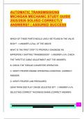AUTOMATIC TRANSMISSIONS  MICHIGAN MECHANIC STUDY GUIDE  2025&sol;2026 SOLVED CORRECTLY  ANSWERS&excl;&excl; &vert; ASSURED SUCCESS