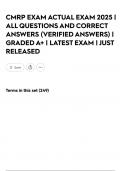 CMRP EXAM ACTUAL EXAM 2025 &vert; ALL QUESTIONS AND CORRECT ANSWERS &lpar;VERIFIED ANSWERS&rpar; &vert; GRADED A&plus; &vert; LATEST EXAM &vert; JUST RELEASED