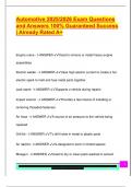 Automotive 2025&sol;2026 Exam Questions  and Answers 100&percnt; Guaranteed Success  &vert; Already Rated A&plus; 