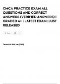 CMCA PRACTICE EXAM ALL QUESTIONS AND CORRECT ANSWERS &lpar;VERIFIED ANSWERS&rpar; &vert; GRADED A&plus; &vert; LATEST EXAM &vert; JUST RELEASED