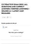 CLT PRACTICE EXAM 2025 &vert; ALL QUESTIONS AND CORRECT ANSWERS &lpar;VERIFIED ANSWERS&rpar; &vert; GRADED A&plus; &vert; LATEST  &vert; JUST RELEASED