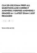 CLN 251-252 EXAM PREP ALL QUESTIONS AND CORRECT ANSWERS (VERIFIED ANSWERS) | GRADED A+ | LATEST EXAM | JUST RELEASED