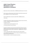 AQA A level Physics Mechanics exam questions & answers