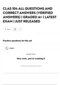 CLAS 104 ALL QUESTIONS AND CORRECT ANSWERS &lpar;VERIFIED ANSWERS&rpar; &vert; GRADED A&plus; &vert; LATEST EXAM &vert; JUST RELEASED