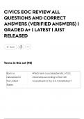 CIVICS EOC REVIEW ALL QUESTIONS AND CORRECT ANSWERS &lpar;VERIFIED ANSWERS&rpar; &vert; GRADED A&plus; &vert; LATEST  &vert; JUST RELEASED