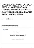 CIVICS EOC EXAM ACTUAL EXAM 2025 &vert; ALL QUESTIONS AND CORRECT ANSWERS &lpar;VERIFIED ANSWERS&rpar; &vert; GRADED A&plus; &vert; LATEST EXAM &vert; JUST RELEASED