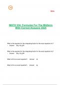 MATH 334- Formulas For The Midterm With Correct Answers 2025