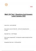 Math 334 Test 1 Questions And Answers Latest Updates 2025