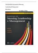 TEST BANK For Essentials of Nursing Leadership & Management 8th Edition Sally A&period; Weiss&comma; Verified Chapters 1 - 16&comma; Complete &emsp;