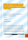 ASWB LCSW Psychotherapy&comma; Clinical  Interventions&comma; and Case Management  2025&sol;2026 Exam Questions and Answers  &vert; 100&percnt; Solved 