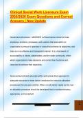 Clinical Social Work Licensure Exam  2025&sol;2026 Exam Questions and Correct  Answers &vert; New Update 