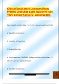CLINICAL SOCIAL WORK LICENSURE EXAM PACKAGE DEAL QUESTIONS AND VERIFIED DETAILED ANSWERS &vert; 100&percnt; GUARANTEED PASS &vert; ALREADY GRADED A&plus;