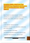 Complete ASWB LCSW Exam Prep  2025&sol;2026 Exam Questions and Answers  100&percnt; Guaranteed Success &vert; Already  Rated A&plus;
