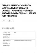 CIPP&sol;E CERTIFICATION FROM IAPP ALL QUESTIONS AND CORRECT ANSWERS &lpar;VERIFIED ANSWERS&rpar; &vert; GRADED A&plus; &vert; LATEST &vert; JUST RELEASED