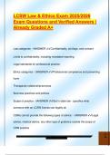 LCSW Law & Ethics Exam 2025&sol;2026  Exam Questions and Verified Answers &vert;  Already Graded A&plus; 