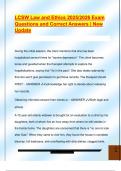 LCSW Law and Ethics 2025&sol;2026 Exam  Questions and Correct Answers &vert; New  Update 