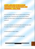 LCSW LAW AND ETHICS EXAM  2025&sol;2026 EXAM QUESTIONS AND  ANSWERS &vert; 100&percnt; PASS