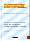 LCSW Law & Ethics Exam 2025&sol;2026  Exam Questions and Answers 100&percnt;  Guaranteed Success &vert; Already Rated A&plus;