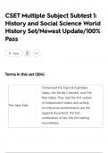 CSET Multiple Subject Subtest 1&colon; History and Social Science World History Set&sol;Newest Update&sol;100&percnt; Pass