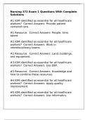Nursing 372 Exam 1 Questions With Complete Solutions