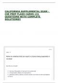 CALIFORNIA SUPPLEMENTAL EXAM - CSE PREP FLASH CARDS 131 QUESTIONS WITH COMPLETE SOLUTIONS&excl;&excl;