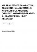 WA REAL ESTATE EXAM ACTUAL EXAM 2025 &vert; ALL QUESTIONS AND CORRECT ANSWERS &lpar;VERIFIED ANSWERS&rpar; &vert; GRADED A&plus; &vert; LATEST EXAM &vert; JUST RELEASED