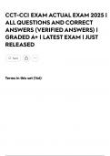 CCT-CCI EXAM ACTUAL EXAM 2025 &vert; ALL QUESTIONS AND CORRECT ANSWERS &lpar;VERIFIED ANSWERS&rpar; &vert; GRADED A&plus; &vert; LATEST EXAM &vert; JUST RELEASED