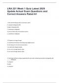 LRA 221 Week 1 Quiz Questions And Answers Study Guide &lbrack;100&percnt; Correct&rsqb; Grade A&plus; Latest Update&period;
