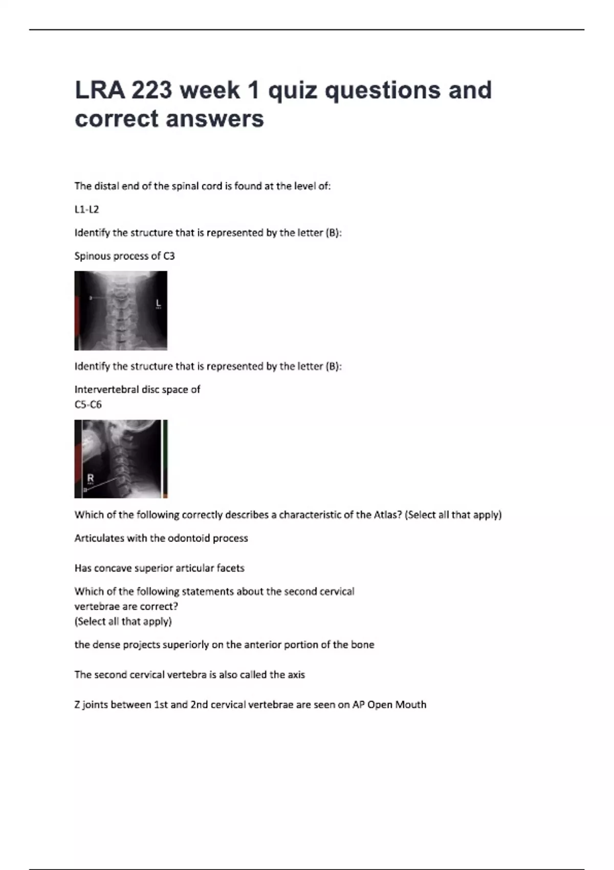LRA 223 week 1 quiz Questions And Verified Answers [100% Correct] Grade ...