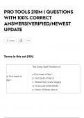 PRO TOOLS 210M &vert; QUESTIONS WITH 100&percnt; CORRECT ANSWERS&vert;VERIFIED&sol;NEWEST UPDATE