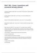PHLT 301 - Exam 1 questions well answered already passed