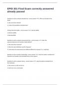 EPID 301 Final Exam correctly answered already passed