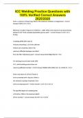 ICC Welding Practice Questions with 100&percnt; Verified Correct Answers 2025&sol;2026