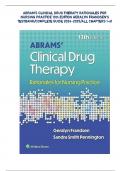 ABRAM’S CLINICAL DRUG THERAPY RATIONALES FOR NURSING PRACTICE 13th EDITION GERALYN FRANDSEN’S TESTBANK/COMPLETE GUIDE /ALL CHAPTERS 1-61