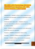 ISO 45001&colon;2018 Terminology Definitions  2025&sol;2026 Exam Questions with 100&percnt;  Correct Answers &vert; Latest Update