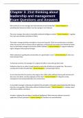 Chapter 3 21st thinking about leadership and management Exam Questions and Answers&period;